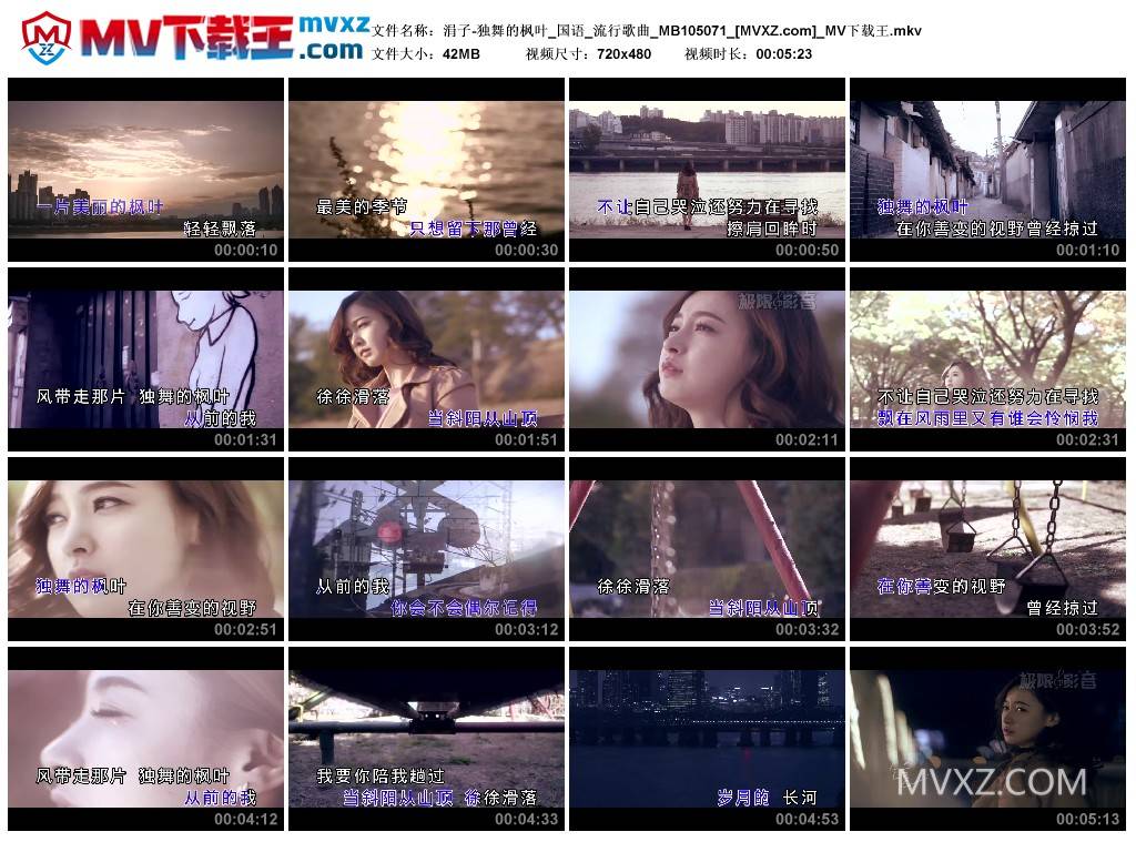 涓子-独舞的枫叶_国语_流行歌曲_MB105071